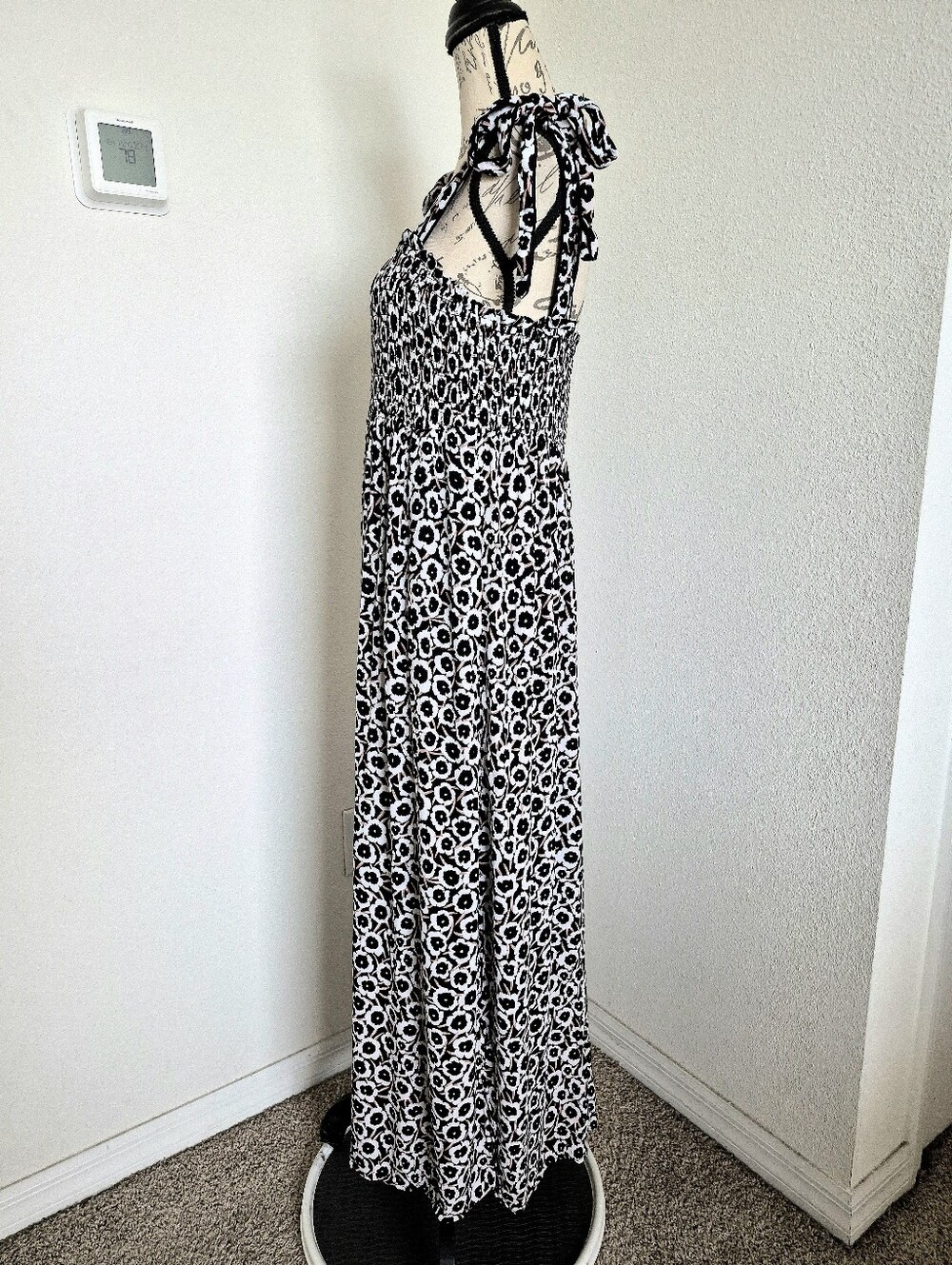 Diane von Furstenberg for Target Smocked Floral Maxi Dress Size L Boho Summer - Picture 10 of 15